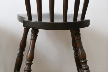 和製ビンテージ　松本民芸家具　上品な佇まいが魅力のSP型スピンドルチェア2脚セット(板座チェア、椅子、イス、ダイニングチェア、ヴィンテージ)(R-076282)