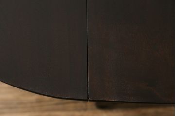 和製ビンテージ　松本民芸家具　凝った脚のデザインが魅力の#83型バタフライテーブル(エクステンションテーブル、ダイニングテーブル、2人掛け、二人掛け、ドロップリーフテーブル、オーバル型、ヴィンテージ)(定価約15万円)(R-076283)