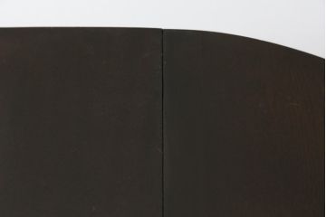 和製ビンテージ　松本民芸家具　凝った脚のデザインが魅力の#83型バタフライテーブル(エクステンションテーブル、ダイニングテーブル、2人掛け、二人掛け、ドロップリーフテーブル、オーバル型、ヴィンテージ)(定価約15万円)(R-076283)