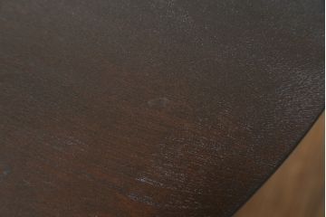 和製ビンテージ　松本民芸家具　凝った脚のデザインが魅力の#83型バタフライテーブル(エクステンションテーブル、ダイニングテーブル、2人掛け、二人掛け、ドロップリーフテーブル、オーバル型、ヴィンテージ)(定価約15万円)(R-076283)