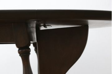 和製ビンテージ　松本民芸家具　凝った脚のデザインが魅力の#83型バタフライテーブル(エクステンションテーブル、ダイニングテーブル、2人掛け、二人掛け、ドロップリーフテーブル、オーバル型、ヴィンテージ)(定価約15万円)(R-076283)