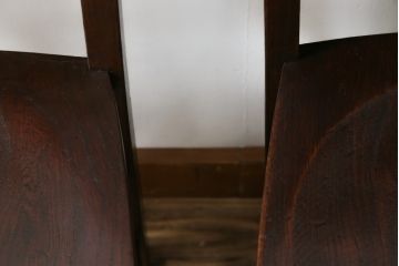 イギリスアンティーク　ニレ材　落ち着いた佇まいが魅力的なチャーチチェア2脚セット(ダイニングチェア、板座チェア、椅子、イス、英国、バラ売り可能)(R-076284)