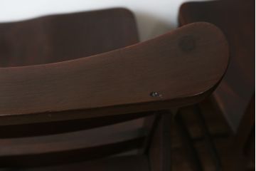 イギリスアンティーク　ニレ材　落ち着いた佇まいが魅力的なチャーチチェア2脚セット(ダイニングチェア、板座チェア、椅子、イス、英国、バラ売り可能)(R-076284)