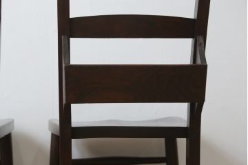 イギリスアンティーク　ニレ材　落ち着いた佇まいが魅力的なチャーチチェア2脚セット(ダイニングチェア、板座チェア、椅子、イス、英国、バラ売り可能)(R-076284)