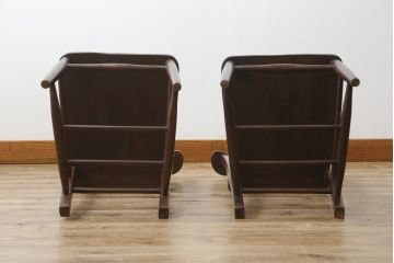 イギリスアンティーク　ニレ材　落ち着いた佇まいが魅力的なチャーチチェア2脚セット(ダイニングチェア、板座チェア、椅子、イス、英国、バラ売り可能)(R-076284)