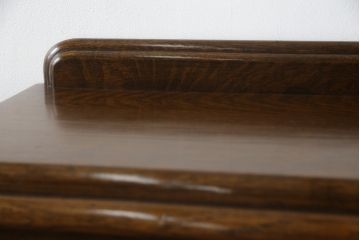 イギリスアンティーク　凝った脚のデザインが目を惹くオーク材の小振りなキャビネット(ガラスケース、Gケース、ショーケース、ディスプレイケース、コレクションケース、飾り棚、陳列棚、店舗什器、英国)(R-076293)
