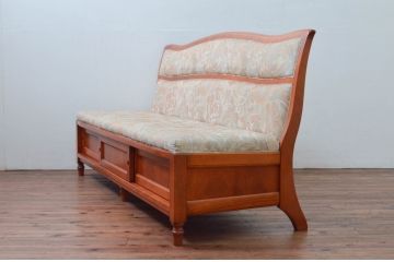 中古　横浜クラシック家具　ダニエル(daniel)　LD(エルディー)シリーズ　A-545　収納付きが嬉しい! 上質な空間づくりにおすすめの3人掛けソファ(三人掛け、3P、ソファベンチ)(定価約70万円)(R-076296)