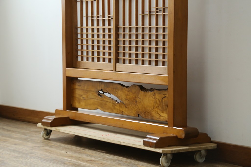 和製ヴィンテージ　上質な和の空間を演出する障子戸付き衝立　(R-076297)