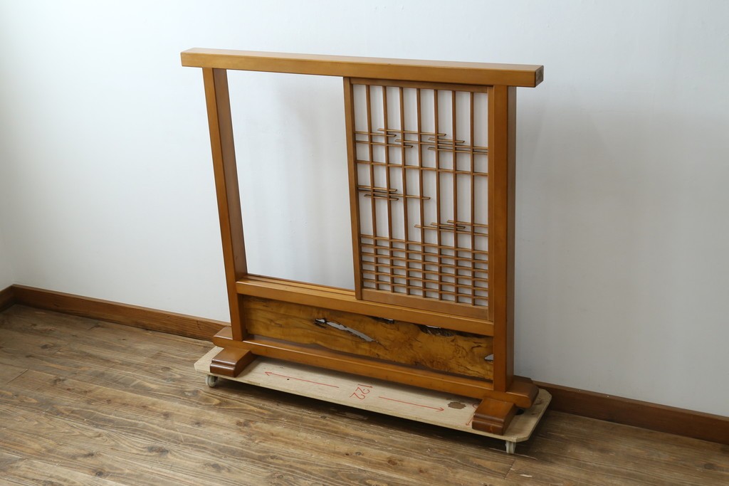 和製ヴィンテージ　上質な和の空間を演出する障子戸付き衝立　(R-076297)