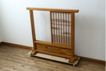 和製ヴィンテージ　上質な和の空間を演出する障子戸付き衝立　(R-076297)