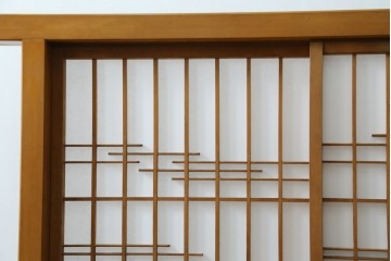 和製ヴィンテージ　上質な和の空間を演出する障子戸付き衝立　(R-076297)