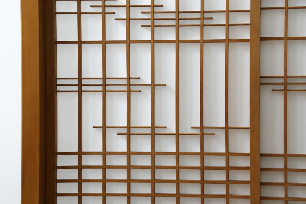 和製ヴィンテージ　上質な和の空間を演出する障子戸付き衝立　(R-076297)