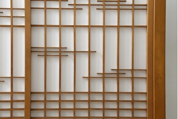 和製ヴィンテージ　上質な和の空間を演出する障子戸付き衝立　(R-076297)