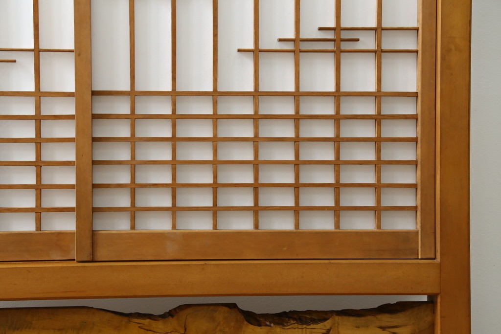 和製ヴィンテージ　上質な和の空間を演出する障子戸付き衝立　(R-076297)