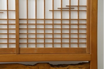 和製ヴィンテージ　上質な和の空間を演出する障子戸付き衝立　(R-076297)