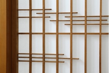 和製ヴィンテージ　上質な和の空間を演出する障子戸付き衝立　(R-076297)