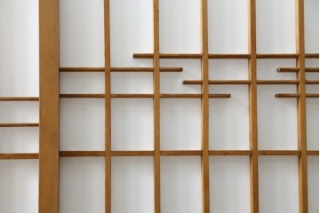 和製ヴィンテージ　上質な和の空間を演出する障子戸付き衝立　(R-076297)