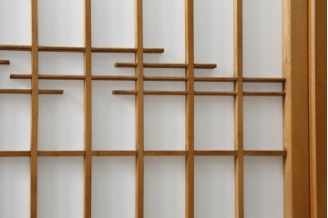 和製ヴィンテージ　上質な和の空間を演出する障子戸付き衝立　(R-076297)