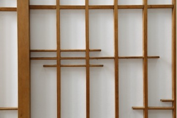 和製ヴィンテージ　上質な和の空間を演出する障子戸付き衝立　(R-076297)