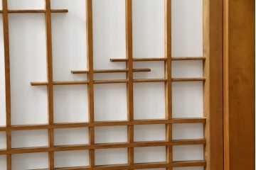 和製ヴィンテージ　上質な和の空間を演出する障子戸付き衝立　(R-076297)