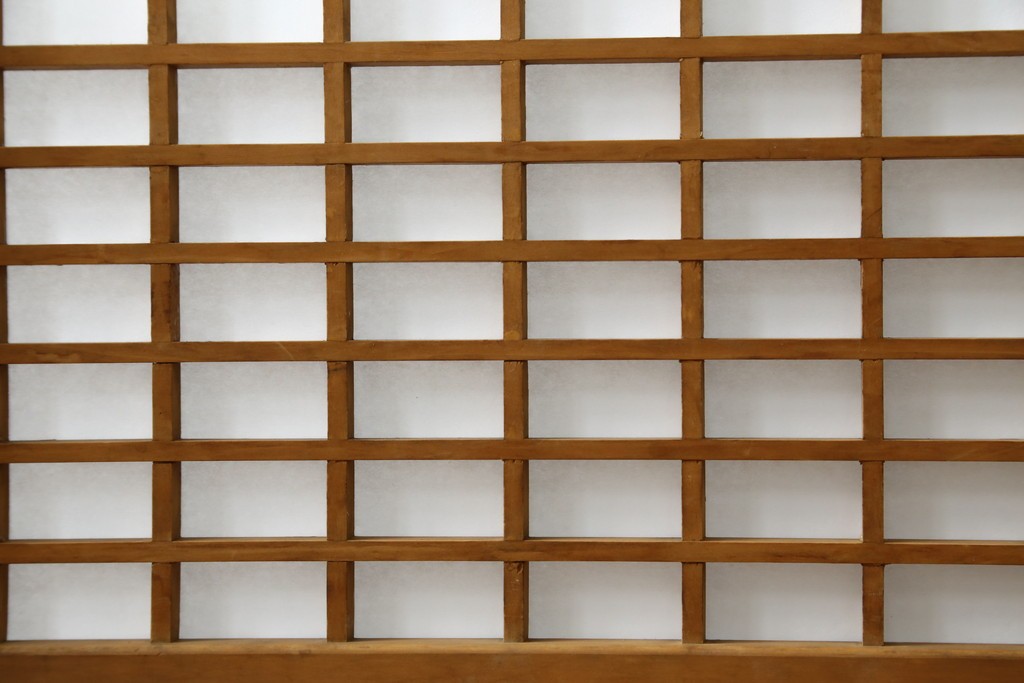 和製ヴィンテージ　上質な和の空間を演出する障子戸付き衝立　(R-076297)