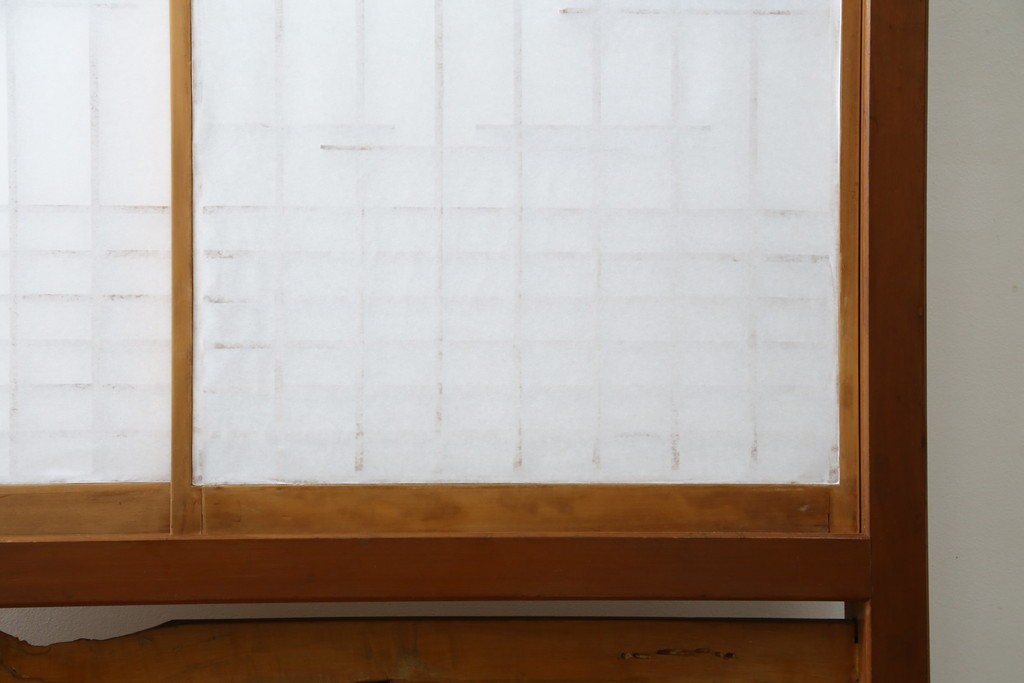 和製ヴィンテージ　上質な和の空間を演出する障子戸付き衝立　(R-076297)