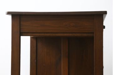 和製アンティーク　栓材　使い込まれた風合いが味わい深い片袖机(ワークデスク、勉強机、在宅用、在宅ワーク用)(R-076298)