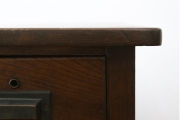 和製アンティーク　栓材　使い込まれた風合いが味わい深い片袖机(ワークデスク、勉強机、在宅用、在宅ワーク用)(R-076298)