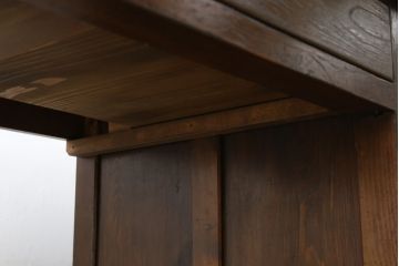 和製アンティーク　栓材　使い込まれた風合いが味わい深い片袖机(ワークデスク、勉強机、在宅用、在宅ワーク用)(R-076298)