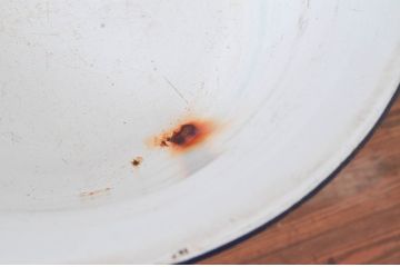 和製アンティーク　時を経た趣を感じるホーロー洗面器の医療用洗面スタンド(琺瑯、手洗いスタンド、ウォッシュスタンド、ケビント、洗面台)(R-076299)