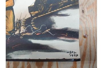 激レア!　戦前　当時物　杉浦非水　ポスター　科学の力に魂の叫び　軍　ミリタリー(1927年、昭和2年)(R-076300)