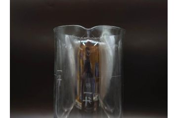 戦前　一升　ガラス　レトロな雰囲気が魅力のメスシリンダー(ビーカー、ガラスビン、硝子瓶、実験器具、枡、液量計)(R-076301)