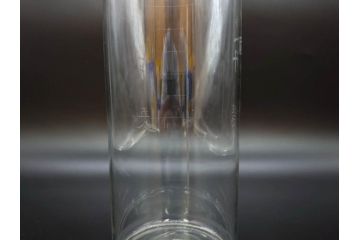 戦前　一升　ガラス　レトロな雰囲気が魅力のメスシリンダー(ビーカー、ガラスビン、硝子瓶、実験器具、枡、液量計)(R-076301)