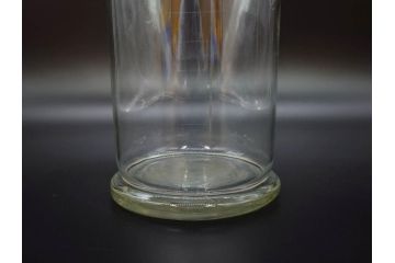 戦前　一升　ガラス　レトロな雰囲気が魅力のメスシリンダー(ビーカー、ガラスビン、硝子瓶、実験器具、枡、液量計)(R-076301)