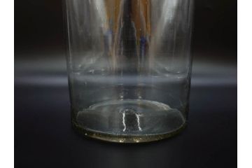 大正〜昭和初期　収納しながらお洒落にディスプレイ!懐かしさ漂う蓋付きガラス瓶(菓子瓶、ガラスビン、硝子、キャニスター、筒型、フタ付き)(R-076302)