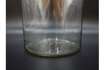 大正〜昭和初期　収納しながらお洒落にディスプレイ!懐かしさ漂う蓋付きガラス瓶(菓子瓶、ガラスビン、硝子、キャニスター、筒型、フタ付き)(R-076302)