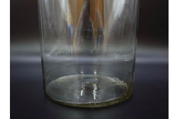 大正〜昭和初期　収納しながらお洒落にディスプレイ!懐かしさ漂う蓋付きガラス瓶(菓子瓶、ガラスビン、硝子、キャニスター、筒型、フタ付き)(R-076302)