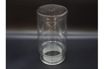 大正〜昭和初期　収納しながらお洒落にディスプレイ!懐かしさ漂う蓋付きガラス瓶(菓子瓶、ガラスビン、硝子、キャニスター、筒型、フタ付き)(R-076302)