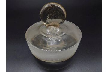 大正〜昭和初期　収納しながらお洒落にディスプレイ!懐かしさ漂う蓋付きガラス瓶(菓子瓶、ガラスビン、硝子、キャニスター、筒型、フタ付き)(R-076302)