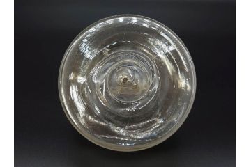 大正〜昭和初期　収納しながらお洒落にディスプレイ!懐かしさ漂う蓋付きガラス瓶(菓子瓶、ガラスビン、硝子、キャニスター、筒型、フタ付き)(R-076302)