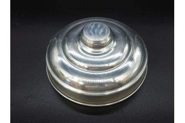アンティーク雑貨　アルミ蓋　駄菓子屋さんにあるような昔懐かしいガラス瓶2個セット(菓子瓶、ガラスビン、硝子、キャニスター、フタ付き)(R-076303)