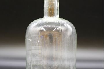 大正〜昭和初期　お洒落なディスプレイに活躍するガラス瓶5点セット(ボトル、ガラスビン、硝子、薬瓶、花瓶、花入、花器)(R-076306)