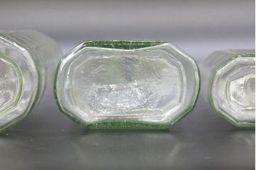 大正〜昭和初期　お洒落なディスプレイに活躍するガラス瓶5点セット(ボトル、ガラスビン、硝子、薬瓶、花瓶、花入、花器)(R-076310)