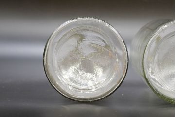 大正〜昭和初期　お洒落なディスプレイに活躍するガラス瓶5点セット(ボトル、ガラスビン、硝子、薬瓶、花瓶、花入、花器)(R-076311)
