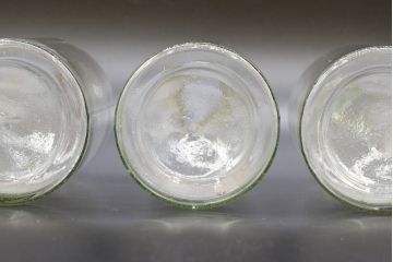 大正〜昭和初期　お洒落なディスプレイに活躍するガラス瓶5点セット(ボトル、ガラスビン、硝子、薬瓶、花瓶、花入、花器)(R-076313)