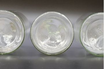 大正〜昭和初期　お洒落なディスプレイに活躍するガラス瓶5点セット(ボトル、ガラスビン、硝子、薬瓶、花瓶、花入、花器)(R-076313)