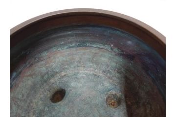 大正〜昭和初期　上手物　古銅　桜　味わい深い魅力を放つ火鉢(さくら、サクラ、手あぶり、鉢カバー、獣耳、獅子?)(R-076316)