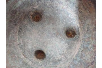大正〜昭和初期　上手物　古銅　桜　味わい深い魅力を放つ火鉢(さくら、サクラ、手あぶり、鉢カバー、獣耳、獅子?)(R-076316)