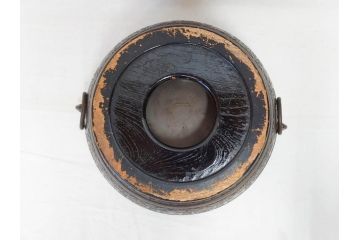 大正〜昭和初期　上手物　古銅　桜　味わい深い魅力を放つ火鉢(さくら、サクラ、手あぶり、鉢カバー、獣耳、獅子?)(R-076316)