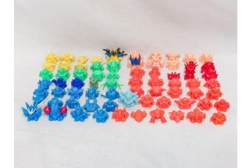 昭和レトロ　当時物　BANDAI　バンダイ　SDガンダム　武器　パーツ　ガン消し　まとめて71個セット(GUNDAM、消しゴム、ガシャポン、フィギュア、おもちゃ、オモチャ、玩具)(R-076317)